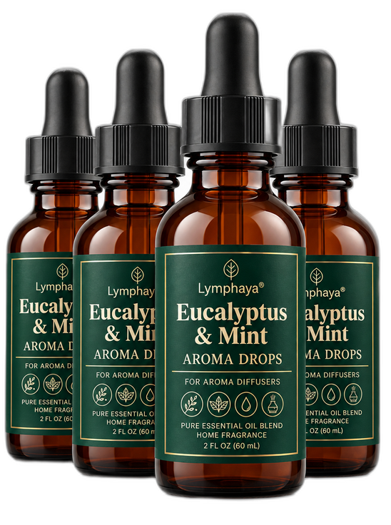 Four bottles of Lymphaya® Aroma Drops